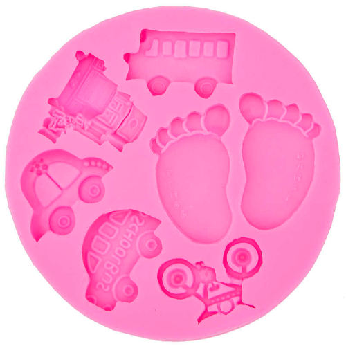 MOLDE DE SILICON FONDANT HUELLAS DE BEBE PIES CON TRANSPORTE