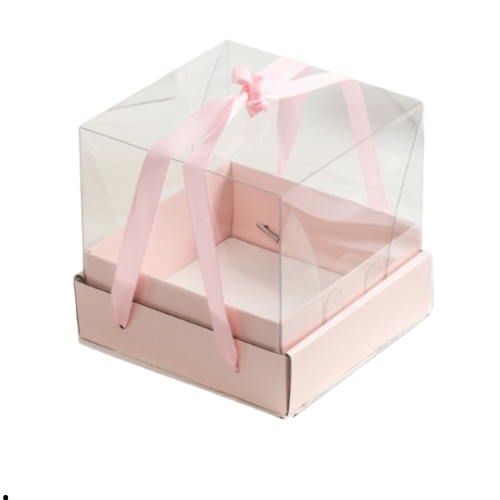 CAJA ROSA CHICA CON LISTÓN