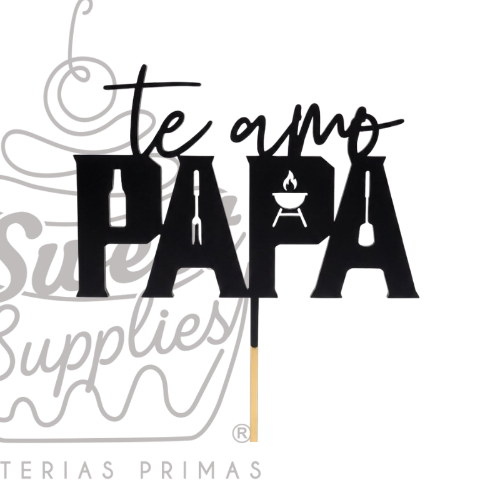 CAKE TOPPER DIA DEL PADRE #2 MDF NEGRO