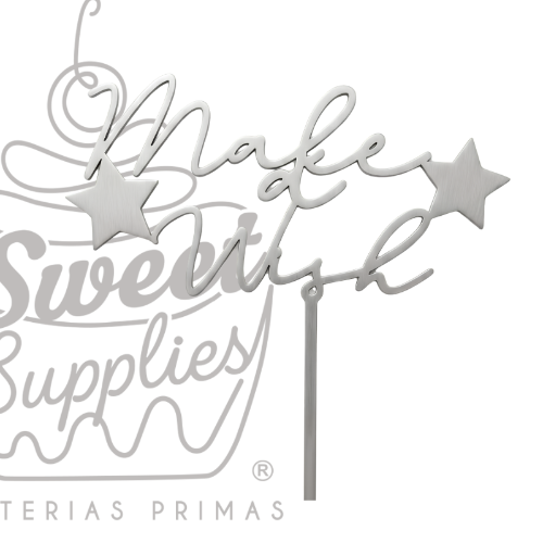 CAKE TOPPER MAKE A WISH MDF