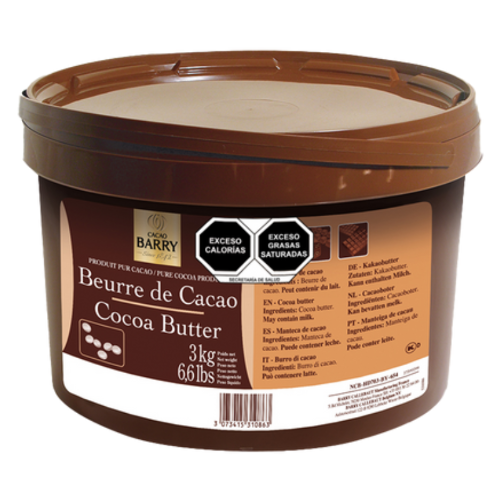 MANTECA DE CACAO 100% CUBETA 3 KG