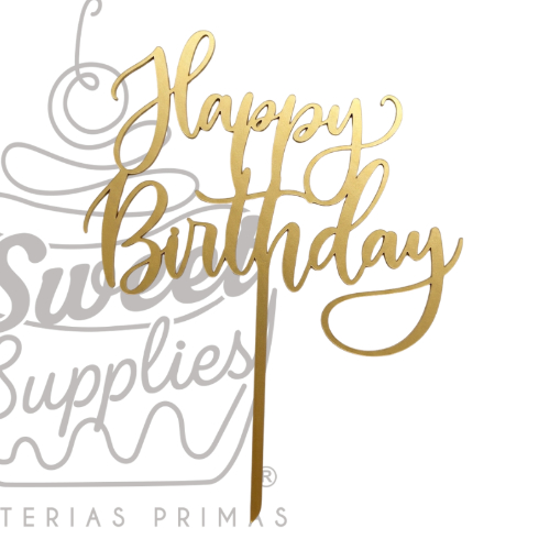 CAKE TOPPER HAPPY BIRTHDAY #2 MDF