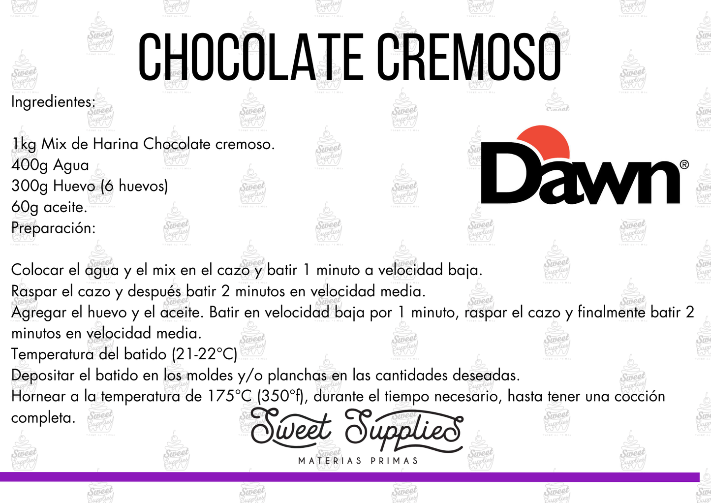 RECETA DAWN CHOCOLATE CREMOSO