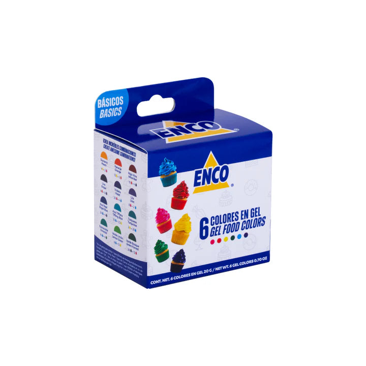 KIT 6 COLORES EN GEL 20G BÁSICO ENCO