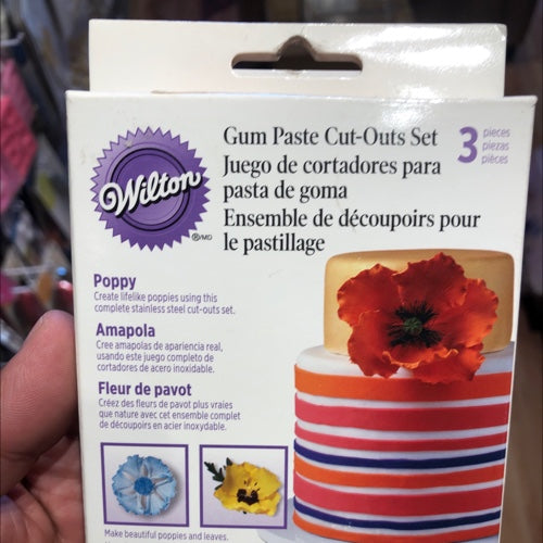 JUEGO CORTADORES P/PASTA DE GOMA WILTON 3PZA