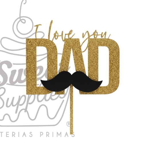 CAKE TOPPER DIA DEL PADRE #1 MDF DORADO