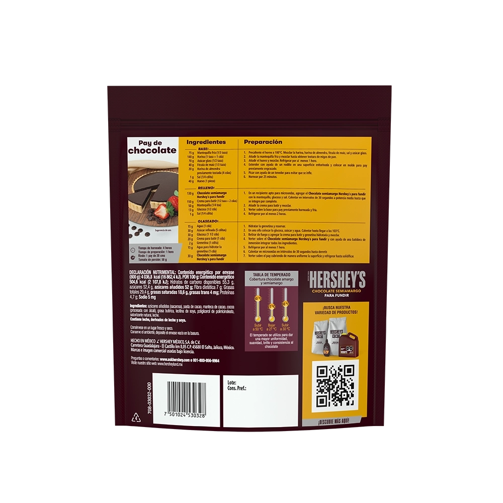 CHOCOLATE HERSHEY`S PARA FUNDIR