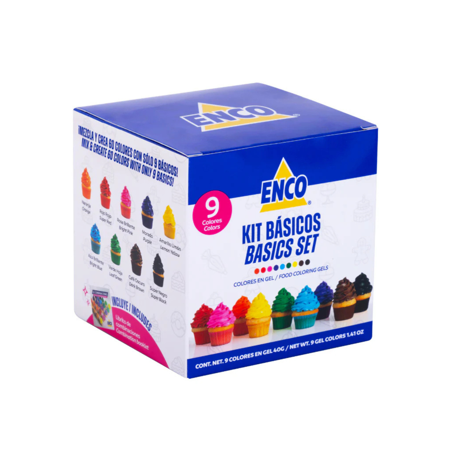 KIT 9 COLORES EN GEL BÁSICOS ENCO