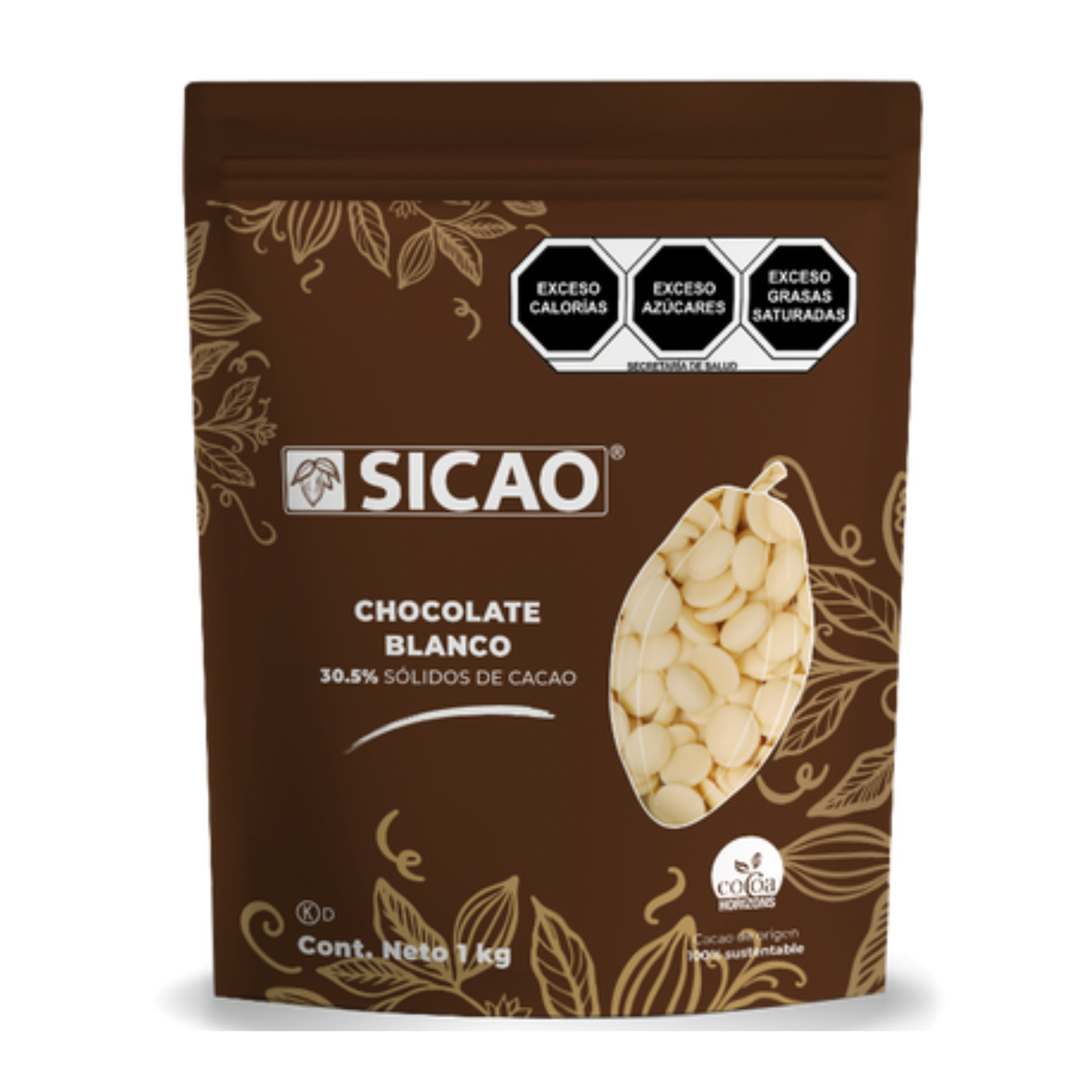 SICAO CHOCOLATE BLANCO 30.5% CACAO BOLSA 1 KG WAFERS