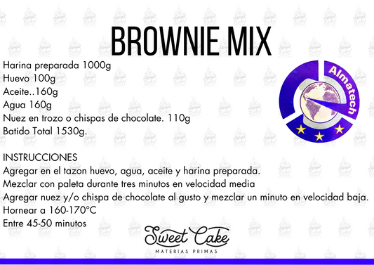 RECETA BROWNIE MIX ALMATECH