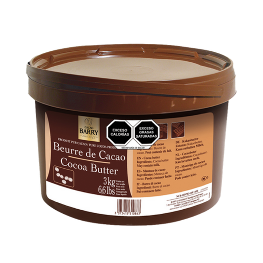 MANTECA DE CACAO 100% DESODORIZADA 3KG