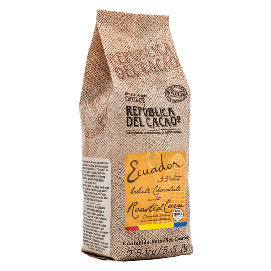 CHOCOLATE BLANCO 33% ECUADOR CON MAÍZ TOSTADO 2.5KG