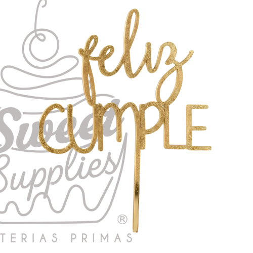 CAKE TOPPER FELIZ CUMPLEAÑOS #5 MDF