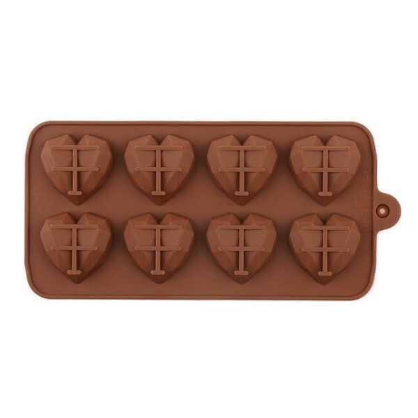 MOLDE DE SILICON CORAZON GEOMETRICO MINI