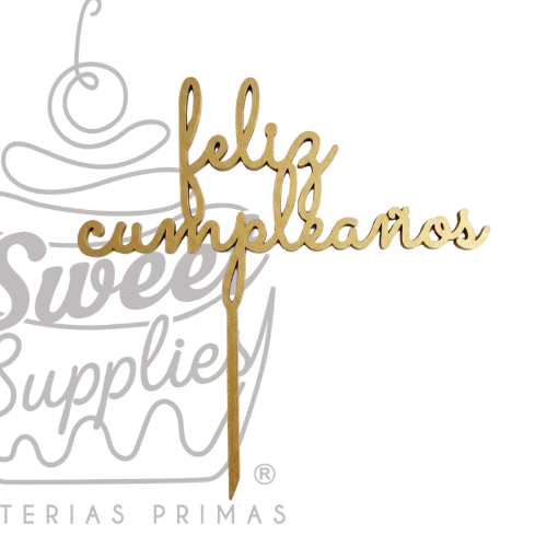 CAKE TOPPER FELIZ CUMPLEAÑOS #2 MDF