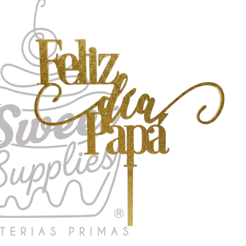 CAKE TOPPER DIA DEL PADRE #4 MDF DORADO