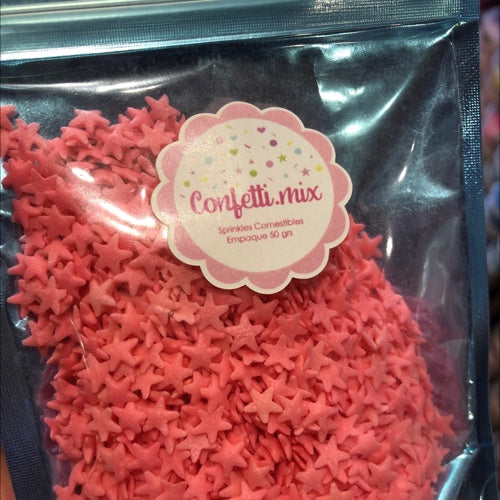 CONFETTI ESTRELLAS ROSAS