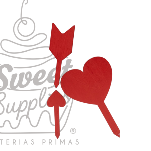 CAKE TOPPER CORAZON FLECHADO MDF