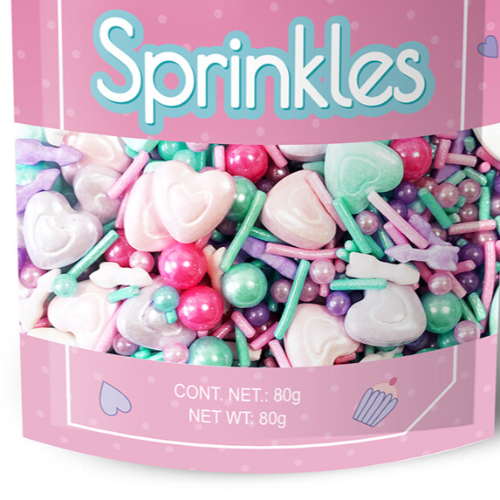 CORAZON AZULES Y ROSADO SPRINKLES