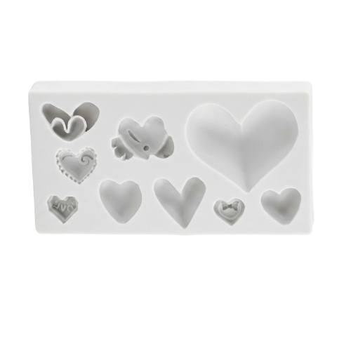MOLDE DE SILICON CORAZONES MINI