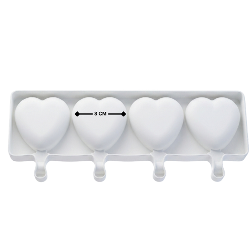 MOLDE DE SILICON PALETA CORAZON 8CM