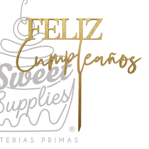 CAKE TOPPER FELIZ CUMPLEAÑOS #4 MDF