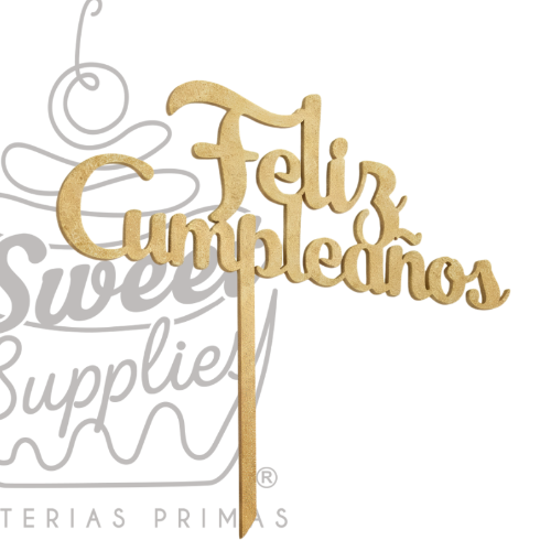 CAKE TOPPER FELIZ CUMPLEAÑOS #3 MDF