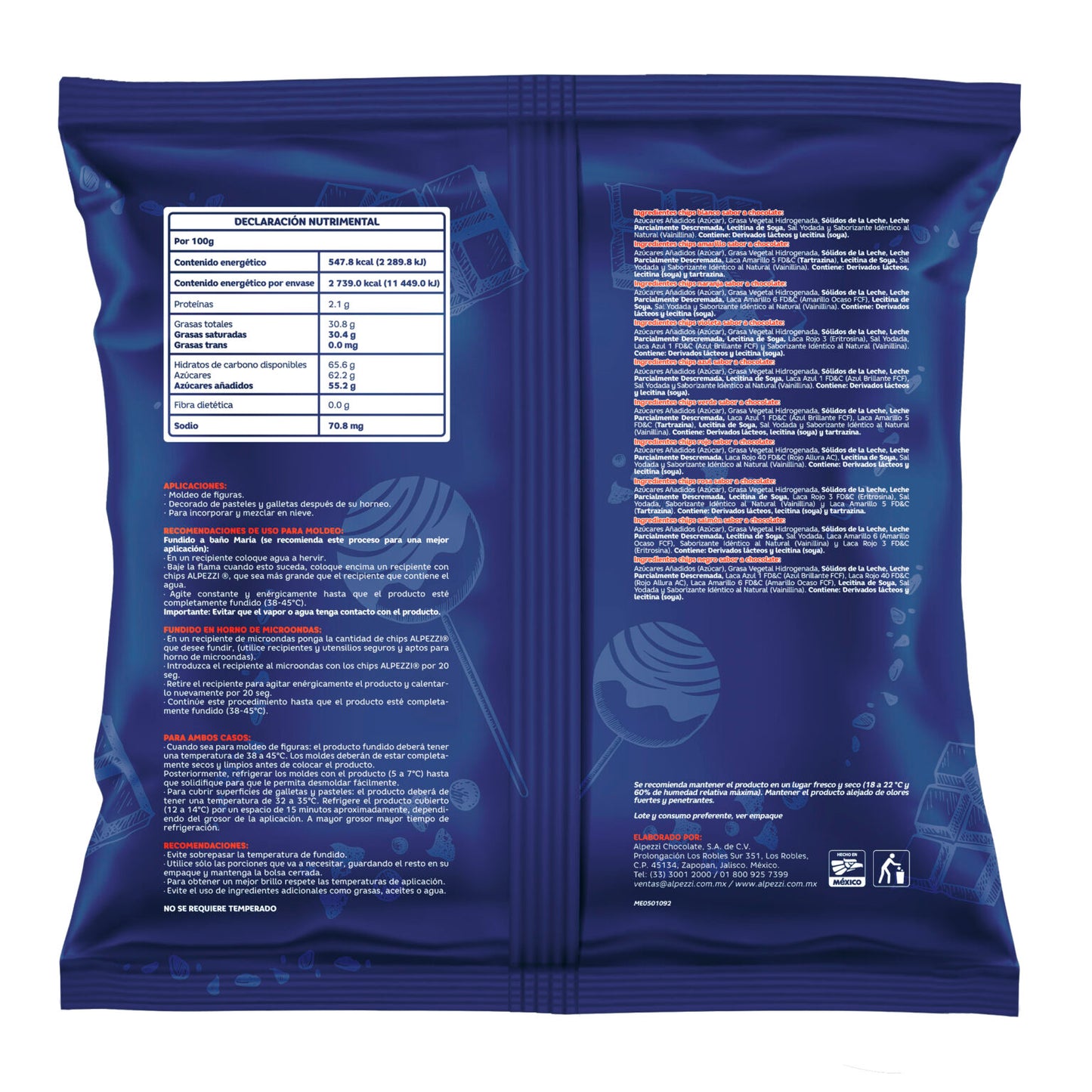 CHOCOLATE ALPEZZI AMARILLO 500G
