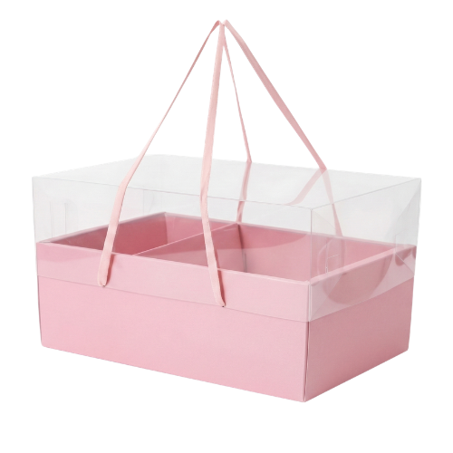 CAJA ROSA CON DIVISIÓN GRANDE