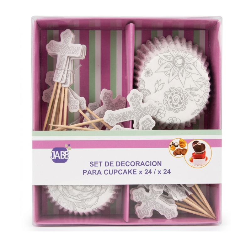 SET RELIGIOSO CUPCAKES 24PZ JABE
