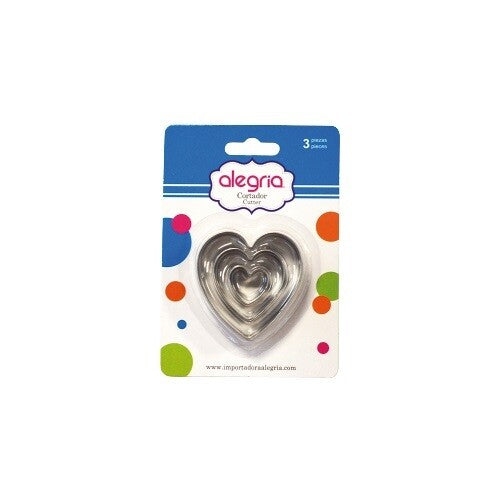 JUEGO DE CORTADORES CORAZON ALEGRIA