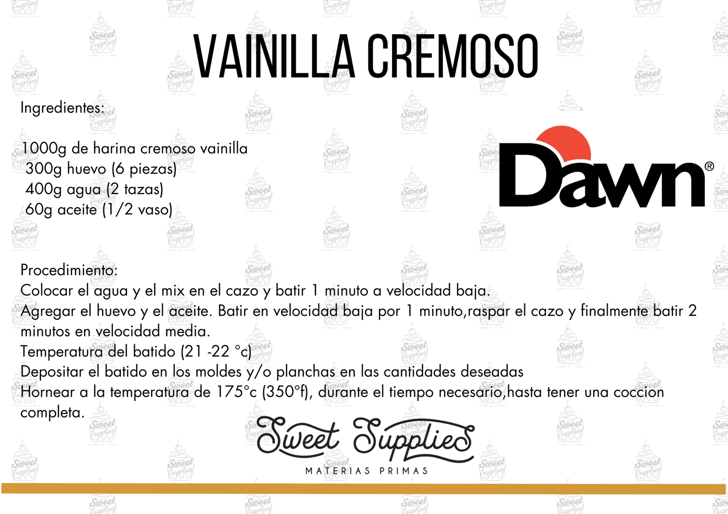 RECETA DAWN VAINILLA CREMOSO