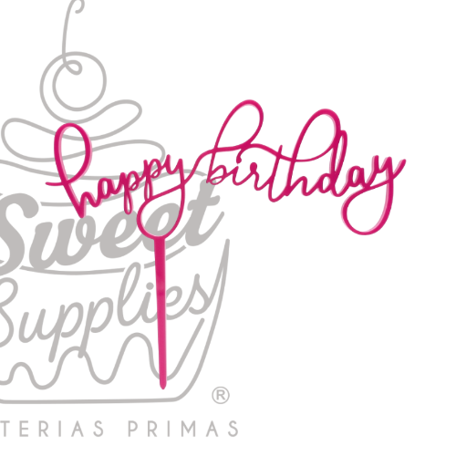 CAKE TOPPER HAPPY BIRTHDAY #6 MDF