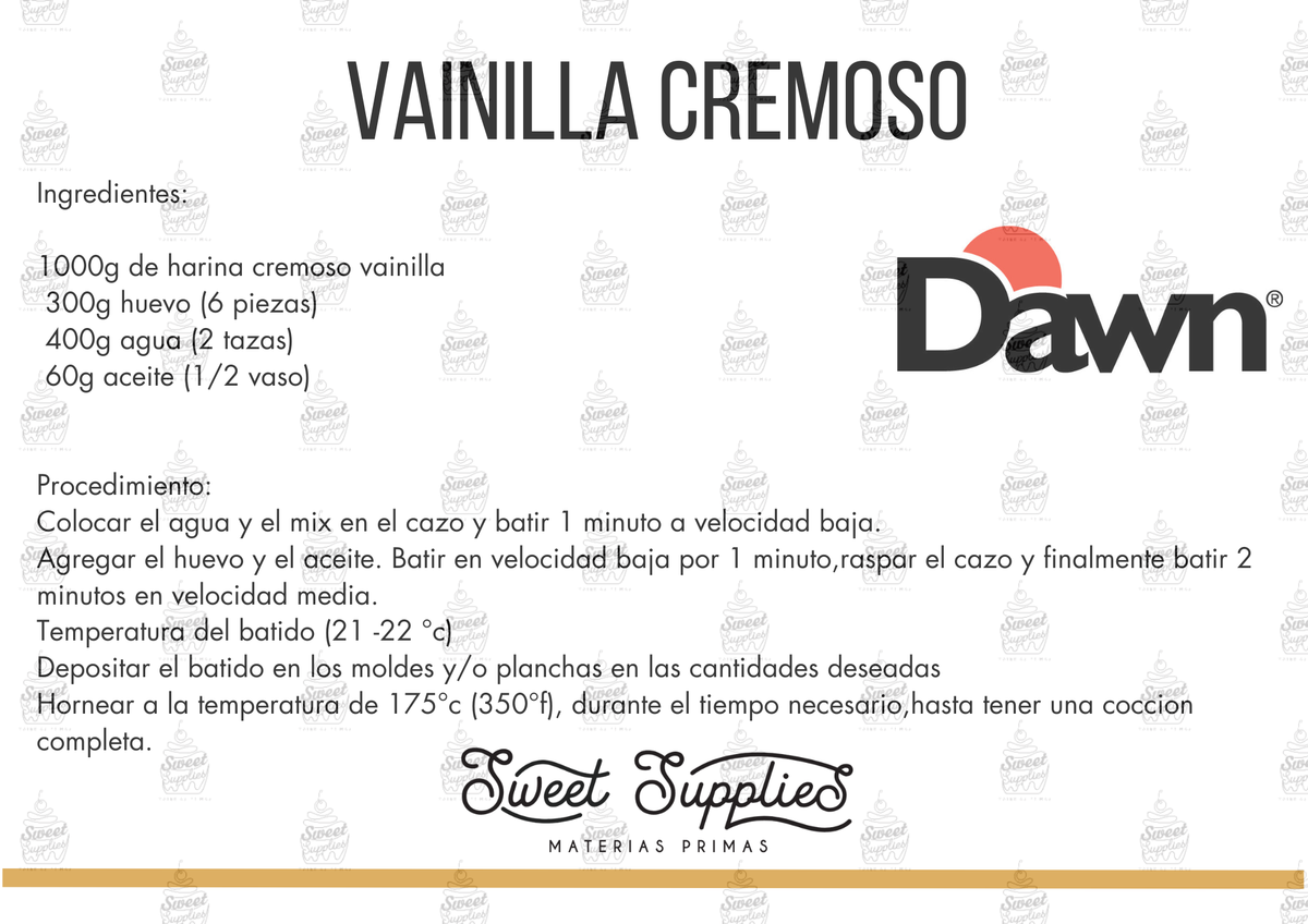 RECETA DAWN CREMOSO VAINILLA